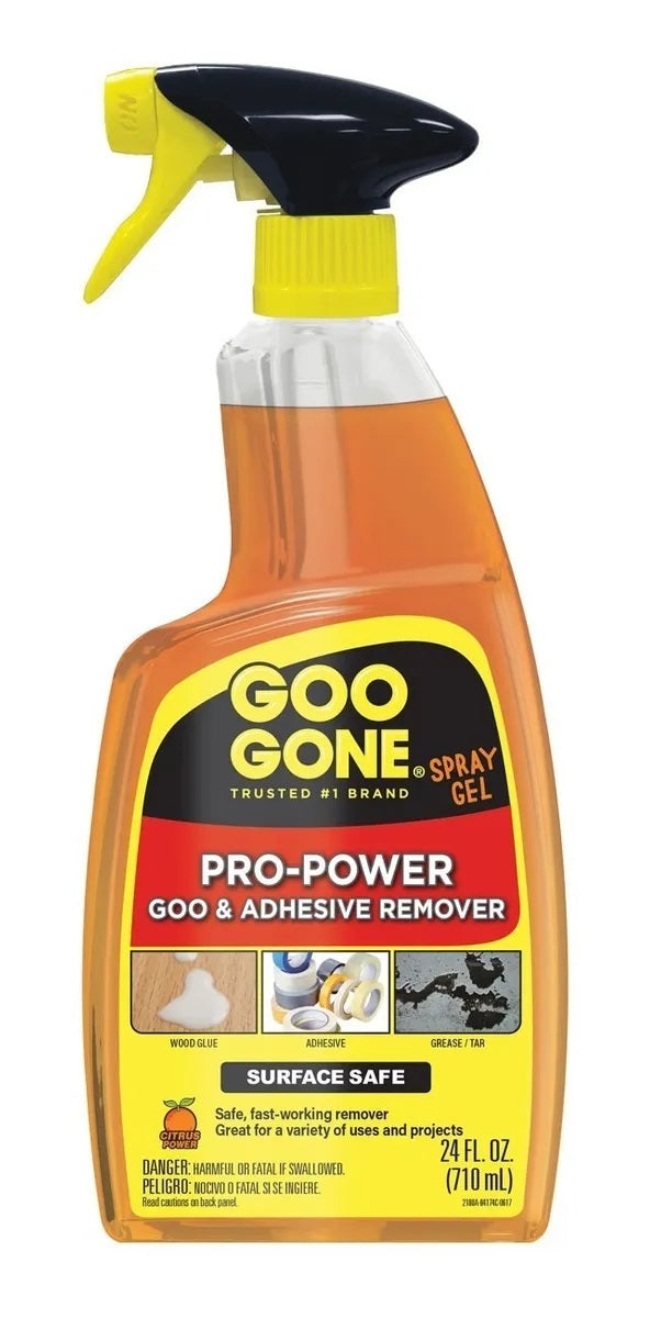 Gel Goo Gone Pro Power de 710 ml, removedor de manchas y adhesivos. Elimina grasa, pegamento, pintura fresca, savia de árboles, tinta, alquitrán y más. Ideal para proyectos de limpieza en herramientas, ropa y superficies. Gel Goo Gone Pro Power de 710 ml, removedor de manchas y adhesivos. Elimina grasa, pegamento, pintura fresca, savia de árboles, tinta, alquitrán y más. Ideal para proyectos de limpieza en herramientas, ropa y superficies.